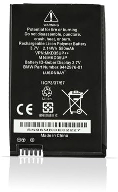 LUSONBAY MKD35UP ID-Geber Display Battery Replacement For BMW 5/6/7/X3 X5 X6 530le 730 740 745 760li 530l Key remote key battery MKD35UP++ 9442976-01 AE2536561 UP120009 6814351-01 3.7V 2.14WH/580mAh