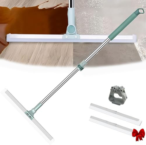 Retractable Silicone Floor Scraper Bathroom Wiper, Silicone Scraper Broom Magic Wiper High Place Glass Wiper Floor Mop, 35/50cm With 180° Rotatable Extendable Silicone Ground Scrape (35cm/13.8in*1)