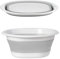 Bassine à vaisselle pliable - Panier en plastique silicone - Multifonction - Pour l'extérieur, le voyage, le camping - Économie d'espace - Gris - 5 l