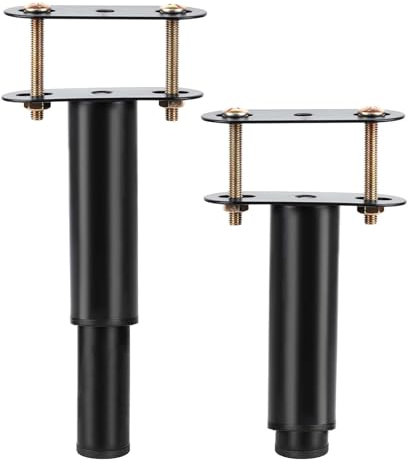 KYYLZ 2er Möbelfüße Set, 25cm-42cm Einziehbar Bettfüße, Möbelfüße Metall Stützfuss für Bett Mittelbalken Verstellbare möbelfüße für Möbel Sofa Bett Schrank Kabinett Bettgestell