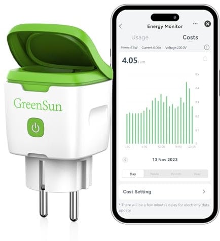 GreenSun Prise Connectée - Prise Exterieure Etanche Programmateur Prise Electrique Exterieur Compatible avec Alexa, Google Home Prise Connectée Wifi IP44 16A 3600W Minuteur Prise Electrique