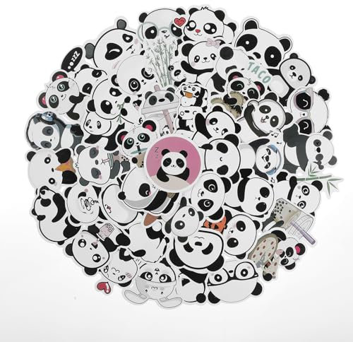 100 Stück Aufkleber für Scrapbooking Kleine Panda Aufkleber Set Pandabär Vinyl Geschenk Wasserfeste Journaling Supplies Planer Kid DIY Art Craft für Laptop Koffer Deko Skateboard Kühlschränke Fahrrad