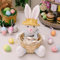 RXMORI Easter Candy Storage Basket Cute Easter Bunny Decor,Rabbit Figurine Bunny Table Decor Candy Bowl Easter Eggs Container Empty Basket for Easter Party Favor (boy)