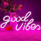 Neon Schild Good Vibes Rosa Led Schriftzug Personalisiert Leuchtreklame Neon Sign, USB Neon Lights Decoration Sign Schlafzimmer Hochzeit Bar, Wand Dekorative Geschenk Leuchtschild