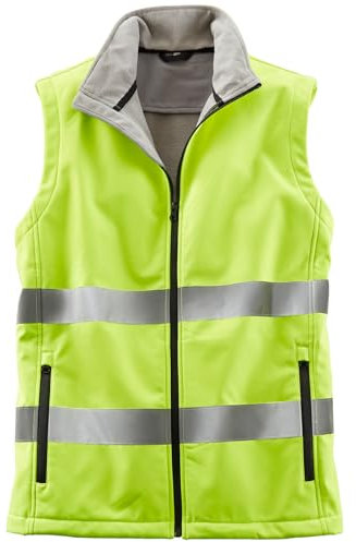Terrax Workwear Herren Warnschutzweste Softshell mit Fleece-Innenseite - Sicherheitsweste Arbeitsweste mit reflektierende Tapes in Gelb Größe XL
