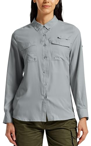 MoFiz Chemise Femmes Blouse Fonctionnelle UPF50+ Protection Solaire Manches Longues Randonnée pour la Pêche Les Safaris