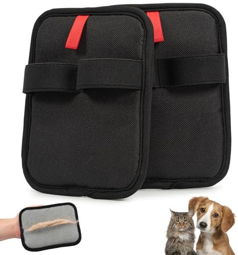 Bafiwu Fellmagnet, 2 Stück Tierhaarentferner Handschuh, Pet Hair Remover für Katzen & Hunde, Wiederverwendbare Fell Magnet Handschuhe, Katzenhaarentferner Handschuh (2)