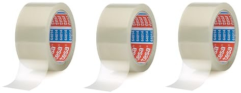 tesa Paketband 64014 hochwertiges Packband transparent, tesapack - 66 m x 50 mm (3 Rollen transparent)