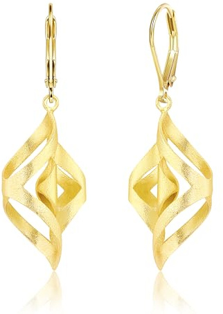 ALEXCRAFT Damen Ohrringe Gold Hängend 925 Post Ohrringe Gold Hängend Lang Goldene Hänger Earrings 925 Women Hanging