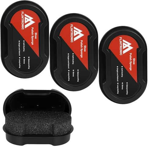 Flintronic 3 PCS Shoe Polish Sponge, Shine Sponges for Leather Shoes, Boots, Bags, Belts, Jackets, Sofa (Black)