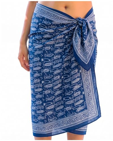 Mandala Life ART Premium Blockdruck Baumwoll-Strandpareo für Damen – Weicher, Leichter Sarong, Bikini-Cover-up, Badeanzug-Cover-up, Boho-Wickelrock für Sommer, Reisen & Strand