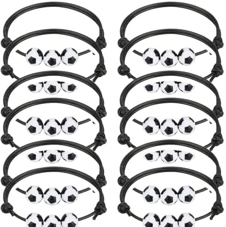 12Pcs Verstellbar Fußball Armband WM 2026 Fanartikel Fußball Geschenke für Jungs Freundschaftsarmbänder Geeignet Geschenk für Geburtstagsfeiern