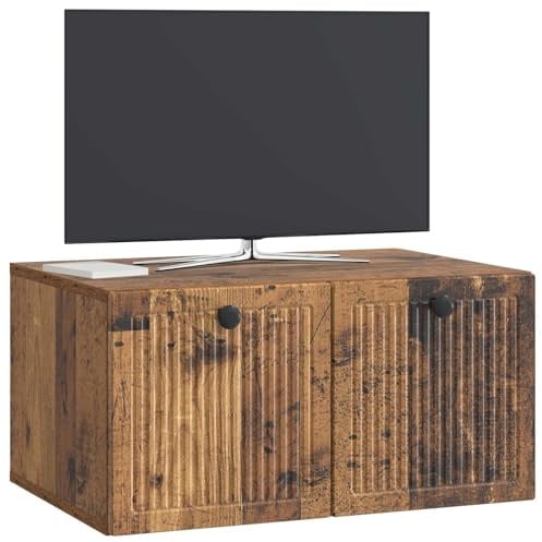 vidaXL Wandmontierter TV-Schrank Altholz 59,5 x 41 x 30 cm, Moderner Wohnraum, rechteckiger TV-Schrank, viel Stauraum, Wandmontage, kompakter Organizer fürs Zuhause