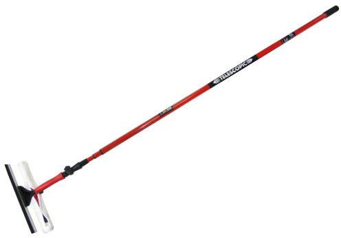 Amtech 3.5m Telescopic Window Cleaner, 135 350cm Pole with 180° Pivot Head, Washable Pad & Detachable Squeegee, for High Windows & Conservatories.