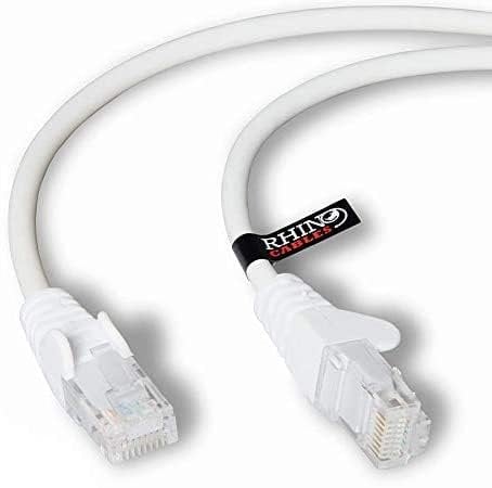 rhinocables CAT 6 High-Speed Gigabit Ethernet Cable - Patch Network Lead for LAN| Snagless UTP With LSZH Jacket | RJ45 Connector - Internet, Router, Modem, Smart TV, PC & More (3m, White, Pack of 1)