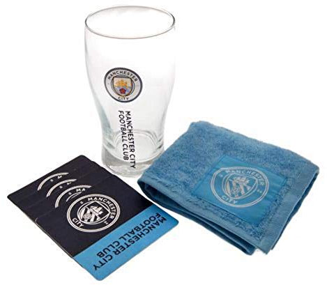 Manchester City Wordmark Glass Mini Bar Set - Multi-Colour