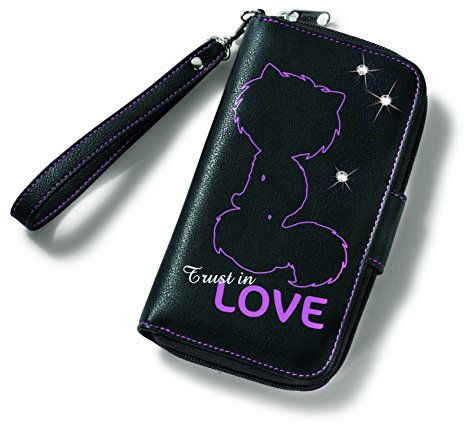Nici 38114 - Geldbeutel Love, 10 x 19 cm, schwarz/pink
