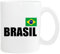 Mister Merchandise Kaffeetasse Brasil Fahne Flag Teetasse Becher, Farbe: Weiß