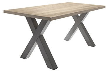 0546_160-90 P1+0547_X P2+0547 P3 Mister X graphit / Eiche Sägerau Nb. Esszimmertisch Küchentisch Speisezimmertisch Tisch ca. 160 cm