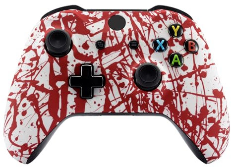 eXtremeRate Case für Xbox One S/X Controller,Hülle Gehäuse Case Schutzhülle Cover Oberschale Skin Zubehör Schale Shell für Xbox One S/Xbox One X Controller(Blut)