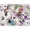 murando - Papier peint panoramique animal 250x175 cm - Revêtement mural décoration chambre salon - Design moderne - Vert gris violet marron - Fleurs colorées nature oiseaux plantes g-C-0073-a-c