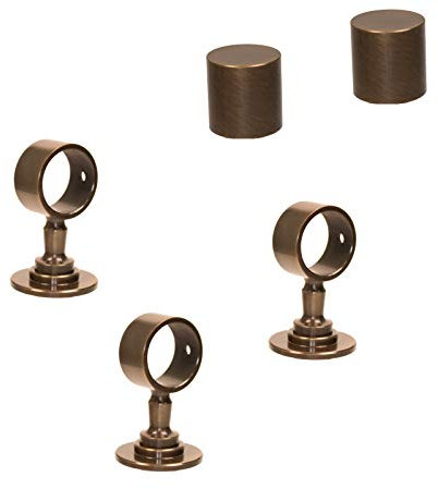 2 Endkappen und 3 Seilträger bronziert für 30mm Handlaufseil