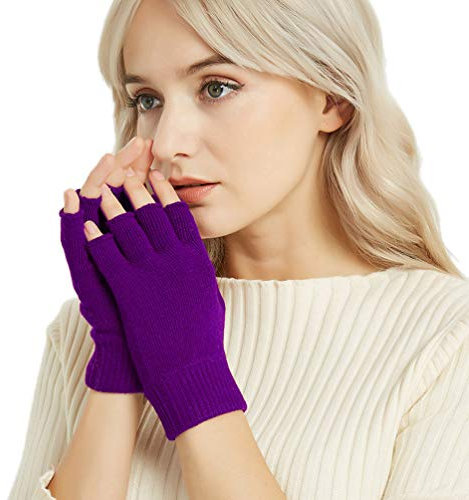 Novawo Wolle Mischung Fingerlose Handschuhe Warme Armlinge Unisex-Schreibhandschuhe