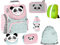 Goldkids Panda 7-teiliges Schulranzen-Set Ranzen, Federmappe, Turnsack, Lunchbox Brotdose Trinkflasche, Schultertasche, Tagebuch, Regenschutz Geschenk Mädchen