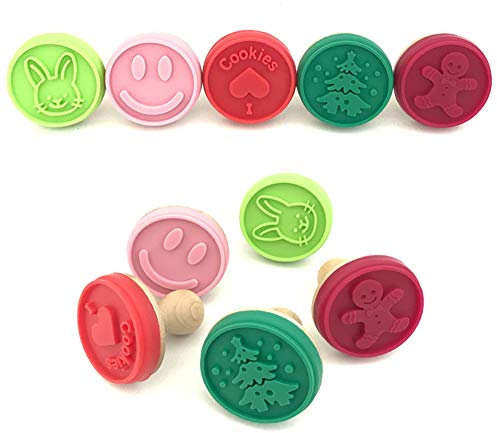 Ototon Keks-Stempel aus Silikon, 5 Verschiedene Motive, Kuchen, Werkzeug für Kekse, Haus, Kochen