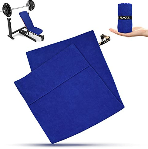 PEAQUE Fitness-Handtuch aus Mikrofaser mit Frottee-Struktur | Sport-Handtuch für Fitnessstudio und Gym | saugstark, leicht, kompakt, weich (100 x 40 cm, Navy-Blau)
