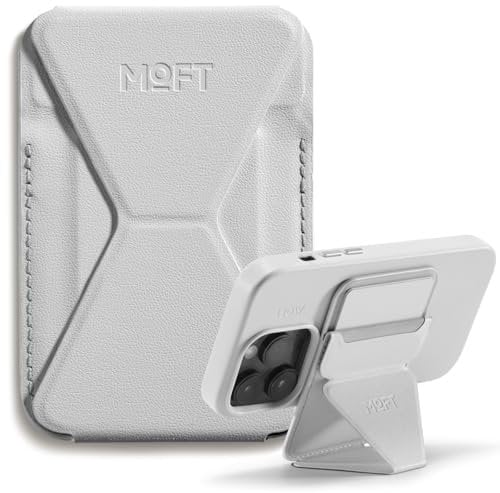 MOFT Magnetischer Handy Wallet Ständer, Veganem Leder Kartenhalter Stand Kompatibel mit Magsafe iPhone 15 14 13 12 Serie, 3 Betrachtungswinkel