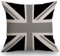 SSOIU Farmhouse Dekorativer Kissenbezug Nationalflagge des Vereinigten Königreichs UK Aka Union Jack in Schwarz und Weiß Dekoration Home Decor Baumwolle Leinen für Sofa Couch 45,7 x cm