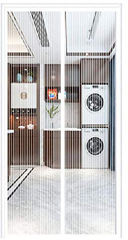 Moustiquaire de Porte Magnétique, Automatiquementfermé, Moustiquaire Porte sans Percer pour Couloirs, White, (31x78inch)80x200cm