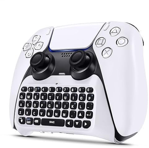 TNP Controller Keyboard for PS5 Playstation 5 Wireless Controller, Rechargeable Mini Chatpad with Bluetooth 3.0 Full Qwerty Built-in Speaker 3.5mm Jack for Messaging and Gaming Live Chat