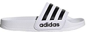 adidas Adilette Shower Slides Sandal, White/Black/Black, 5 US Unisex Big Kid