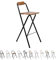 THE SECRET HOME Taburete Plegable con Respaldo - Silla Plegable de Metal y Madera - Ideal para Cocina, Terraza o Jardín (Alto. 99 cm x Largo. 49 cm - Madera Oscura)