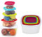 VIRSUS Set 5 Contenitori per Alimenti Quadrati 1859, Impilabili con Coperchi Colorati, Senza BPA, chiusura ermetica, Adatti per Lavastoviglie, Congelatore, Microonde