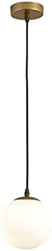 POUR Glass Globe Chandelier Pendant Light 1-Light Matte Black Ceiling Hanging Lamp Frosted Glass Shade Adjustable Cord Ceiling Light Fixtures For Bedroom Living Dining Room,Gold,3POUR3