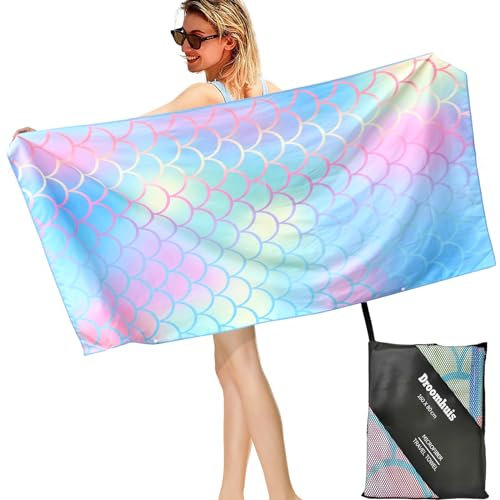 Droomhuis Mikrofaser Strandtuch Saugfähig Schnell Trocknend Sandkontrolle und Ultraleicht Strand Badetücher 160 x 80 cm XXL Strandlaken/Towels/Badetuch/Yoga-Handtuch
