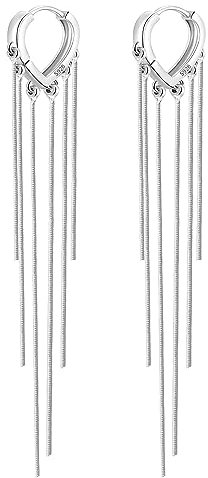 ASH'S CHOICE Silber 925 Creolen Ohrringe Quaste Damen, Sterling Silber 925 Ohrringe Quaste Boho Creolen Kleine mit Quaste, Ohrringe Vintage Baumeln Reifen Silber 925 Ohrringe Quaste Lange für Damen