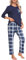 MoFiz Pyjama Femme Hiver Ensemble de Pyjama Noel Confortable Haut Manche Longue Bas Pyjama Femme à Carreaux 781-59 XXL