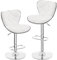 Yaheetech Barhocker 2er Set Höhenverstellbarer Barstühle aus Kunstleder 360° Drehbar Küchenstühle mit Rückenlehne fürs Esszimmer/Café/Bar/Salon, Weiß