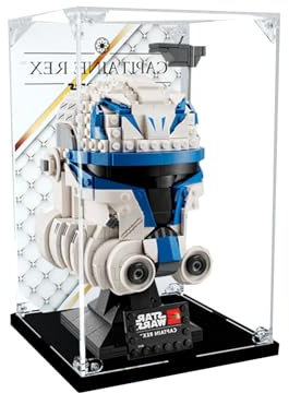 Acryl-Vitrine für Lego Star Wars Captain Rex Helm-Set 75349, Schaufenster, Schützen und Dekorieren von Modellen mit staubdichter Aufbewahrung (Hintergrund C (16 x 16 x 26)