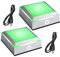 LED-Display-Sockel, runde/quadratisch, schwarze LED-Lichtsockel, mehrfarbige LED-Display-Basis für Kristalle mit empfindlichem Touch-Schalter für Glaskunst-Ornamente (quadratisch, flach), 2 Stück