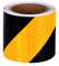 Bande réfléchissante, 10 cm x 10 m, bande réfléchissante étanche, bande d'avertissement auto-adhésive, bande d'avertissement de sécurité visible pour véhicules, voitures, extérieur – Jaune et noir