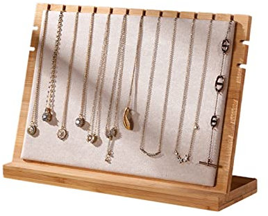Derefine Holz-Anhänger-Display, Tafel, Schmuck-Display, Halskettenständer, Abnehmbare Schmuck-Display-Requisiten, Schmuck-Turmständer für Halsketten, Ohrringe, Piercings, Schmuck-Display(#3)