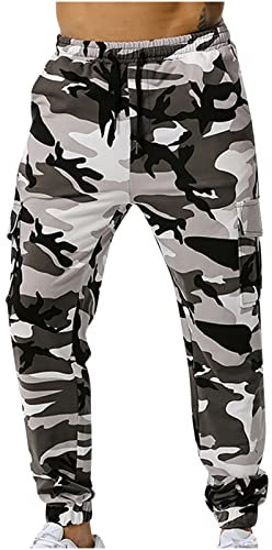 RLEHJN Jogginghose Herren Camouflage Baumwolle Tarnhose Sweatpants Herren Sporthose Freizeithose Casualpants Fitness Trainingshose Casual Militär Hose Bunte Farbblock Cargohose Fitness Jogger Pants