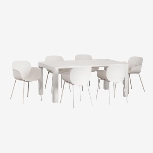 SKLUM Arnadine-Set mit rechteckigem Tisch (180 x 100 cm) und 6 Lynette-Gartenstühlen