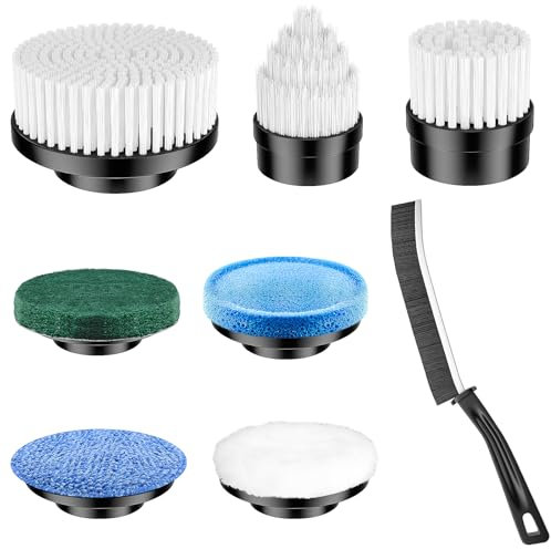 Yesayce 8pcs Electric Spin Scrubber Replacement Brush Heads, Extra Brushes Kit for Bathroom Floor Tile, Bathtub, Glass, Car, Kitchen Cleaning