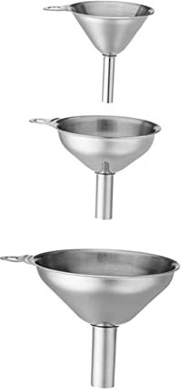 PRETYZOOM 3St Trichter aus Edelstahl Weinfiltertrichter Weinausgabetrichter Sieb edelstahltrichter Flüssigkeitstrichter Trichter für Sojasauce Filter für Weintrichter Rostfreier Stahl Silver